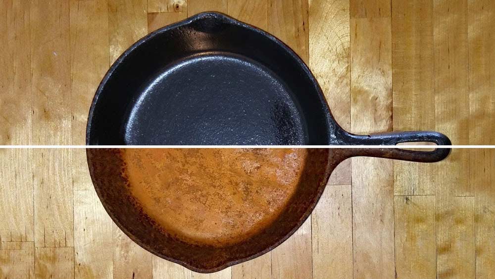 برطرف کردن زنگ زدگی قابلمه چدن