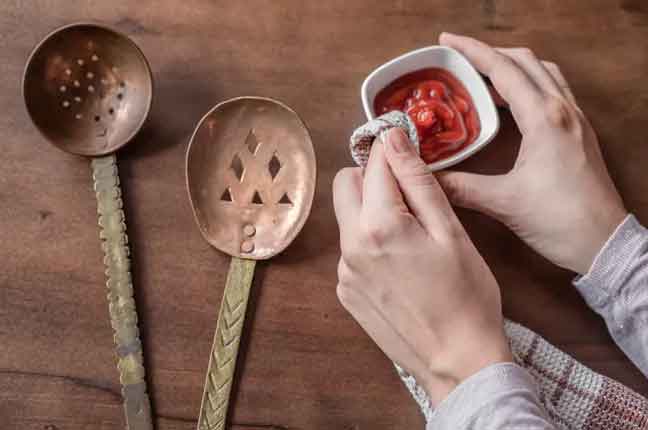 سس گوجه برای براقی ظرف مسی